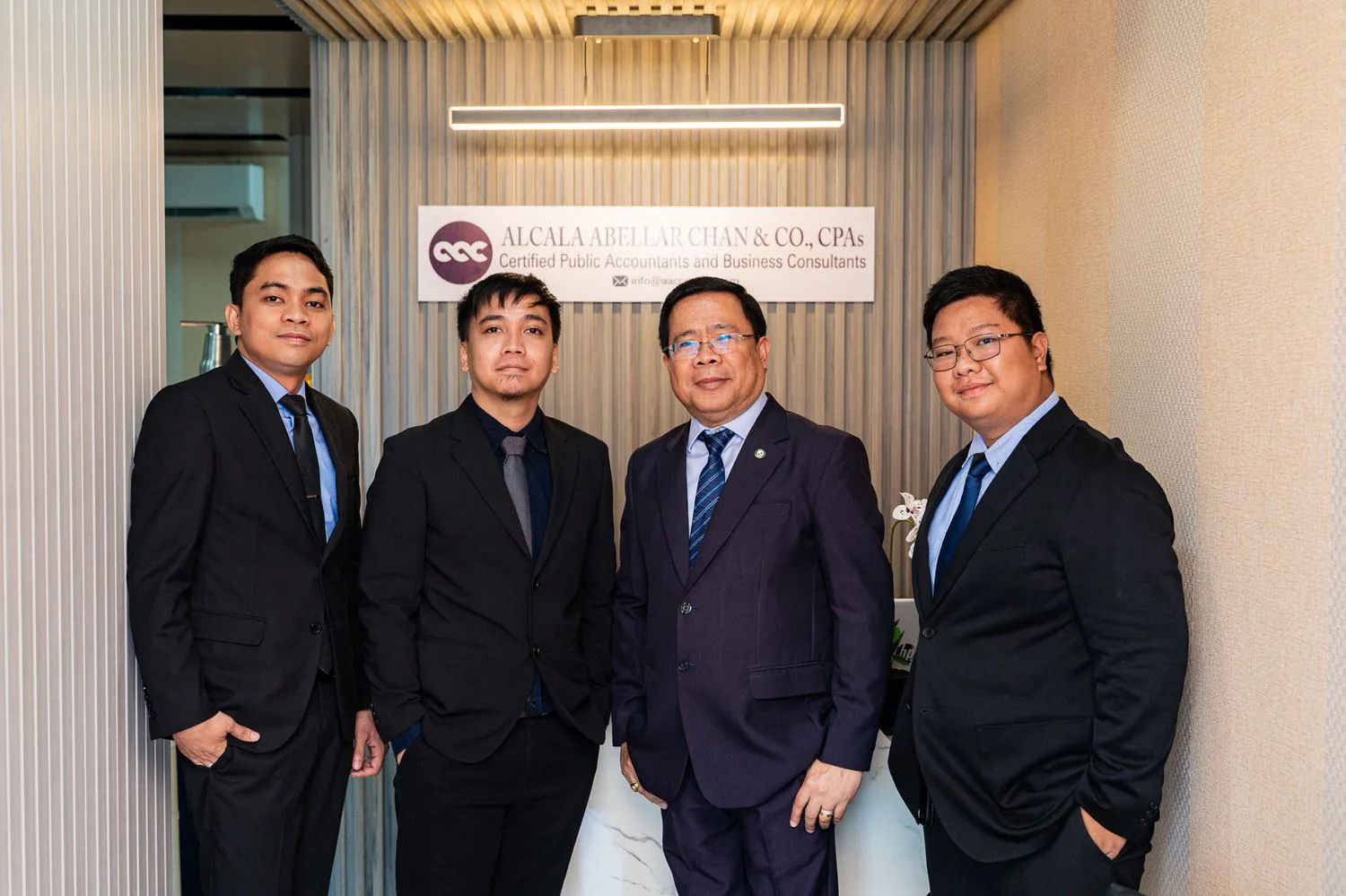 The four partners of Alcala Abellar Chan & Co., CPAs at the firm’s Tacloban office